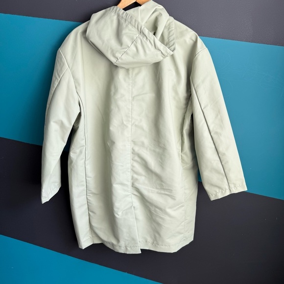 J Crew Green Double-breasted raincoat size MP - Picture 7 of 16